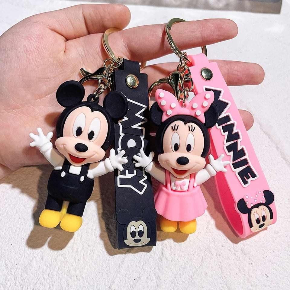 minnie mouse and Mickey mouse rubber keychain
