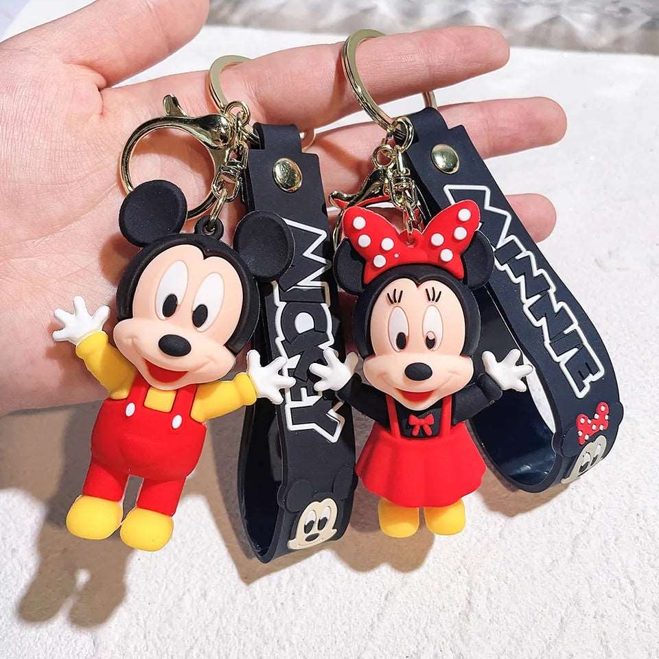 minnie mouse and Mickey mouse rubber keychain