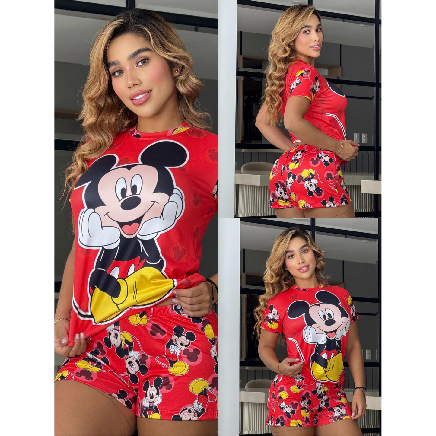 Women's pajamas, combining shorts and blouse for total comfort