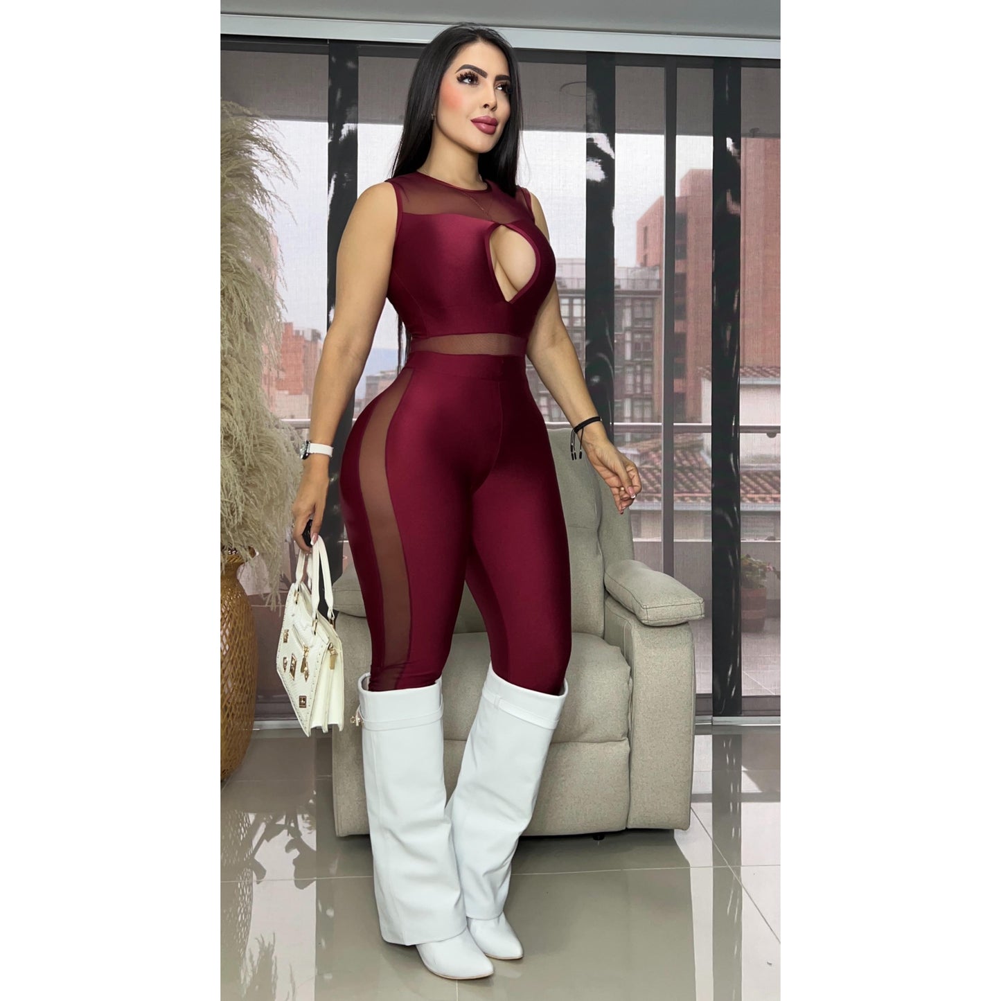 Enterizo tela destellante talla única sirve S/M