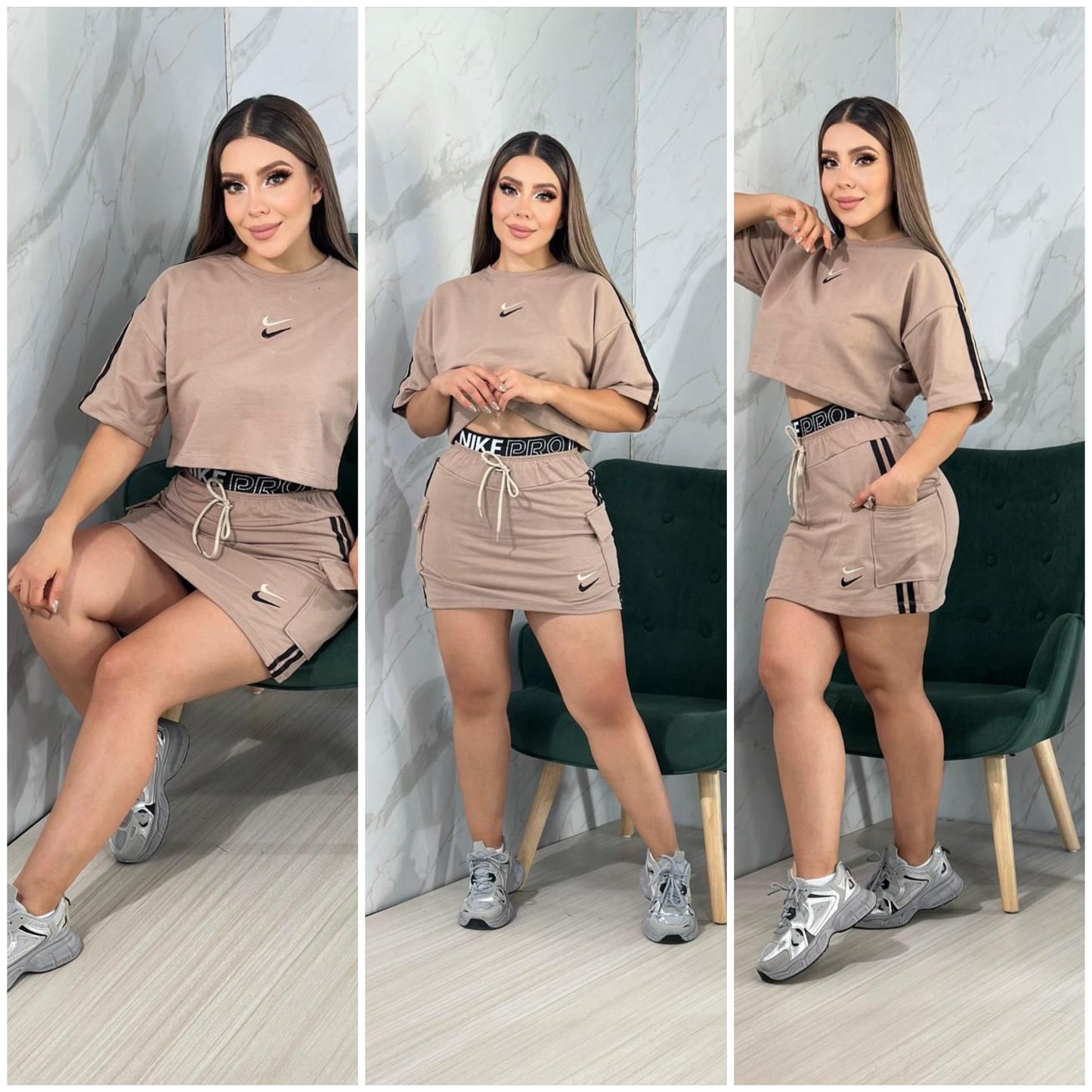 Conjunto saya talla única sirve S-M-L