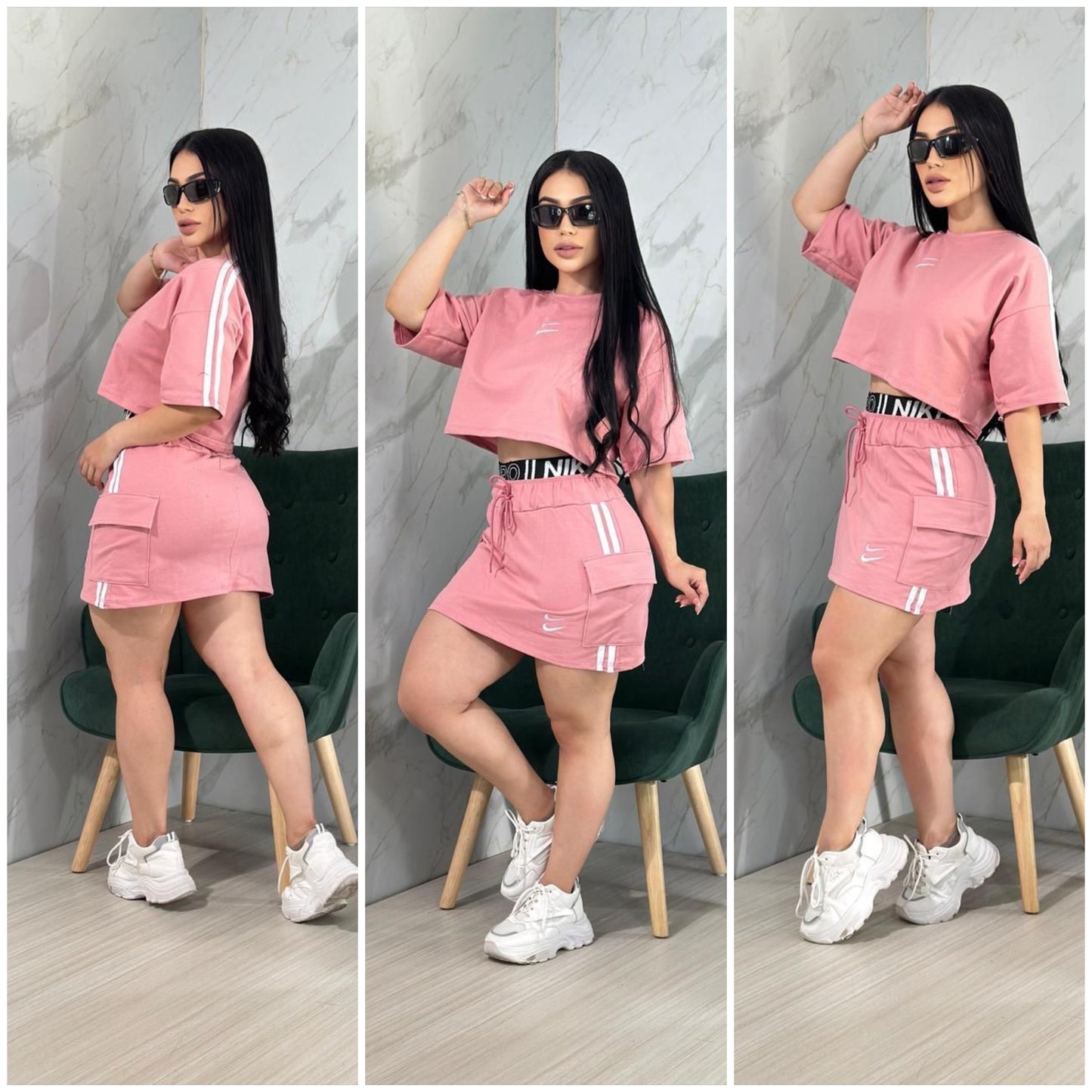 Conjunto saya talla única sirve S-M-L
