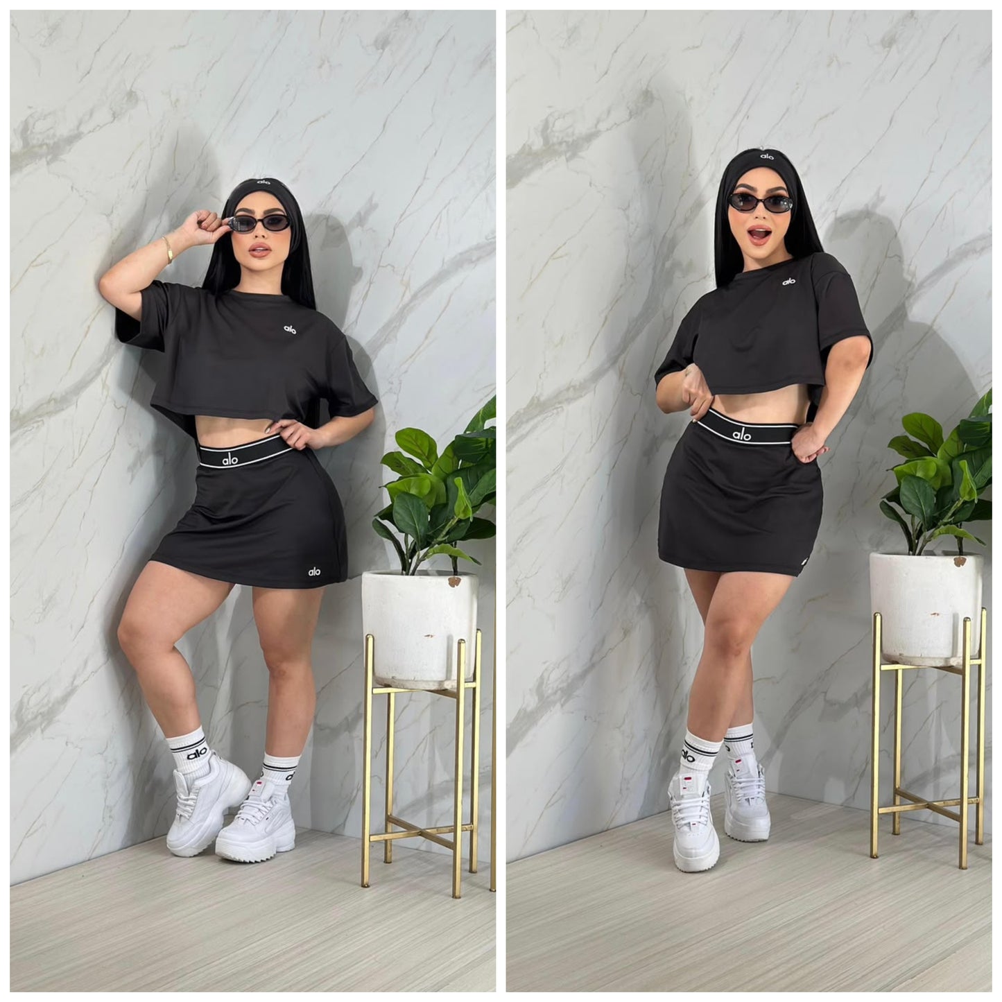 Sets de saya con cinta y medias sirve S/M/L