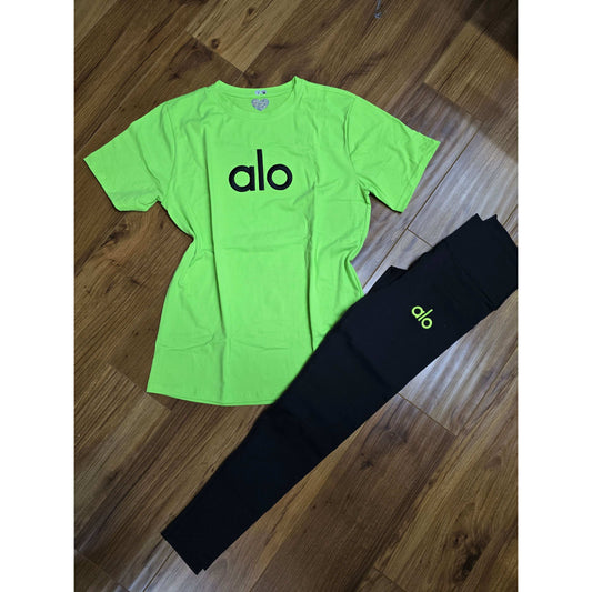 sets suplex bordado  talla s/m verde neón
