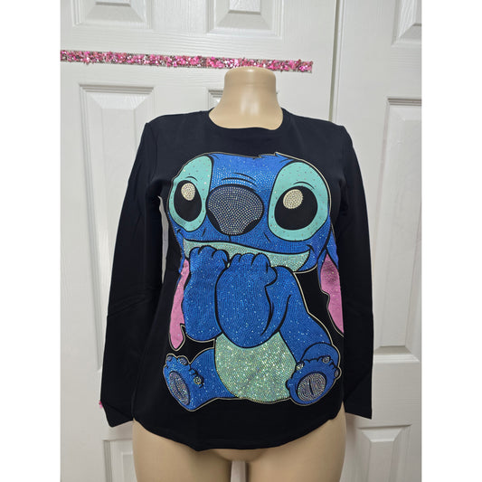 Blusa full pedrería manga larga talla s/m