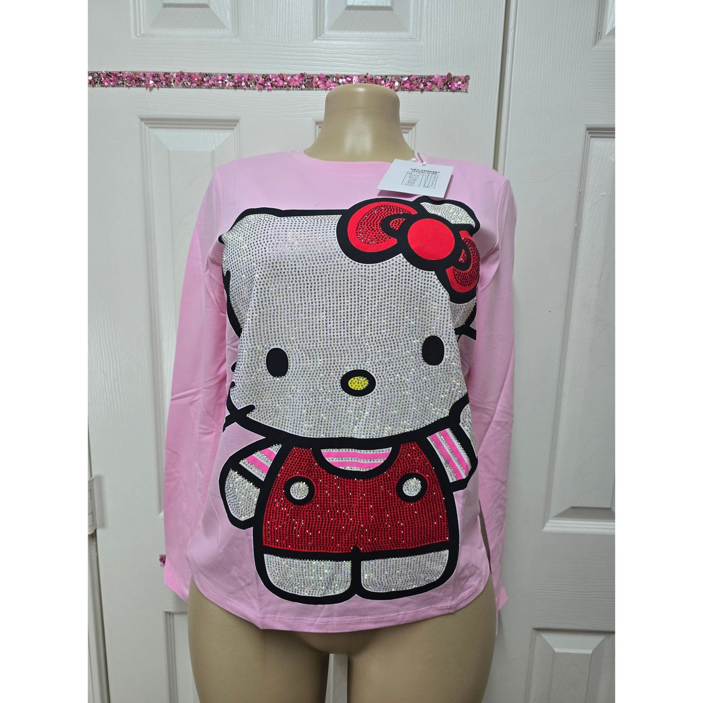 Blusa full pedrería manga larga talla s/m