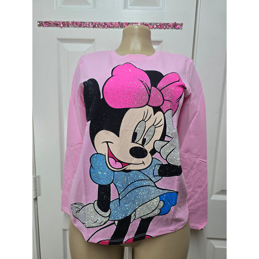 Blusa full pedrería manga larga talla s/m