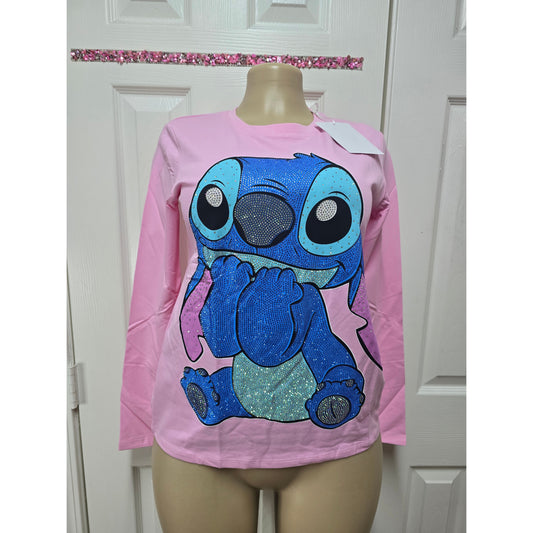 Blusa full pedrería manga larga talla s/m