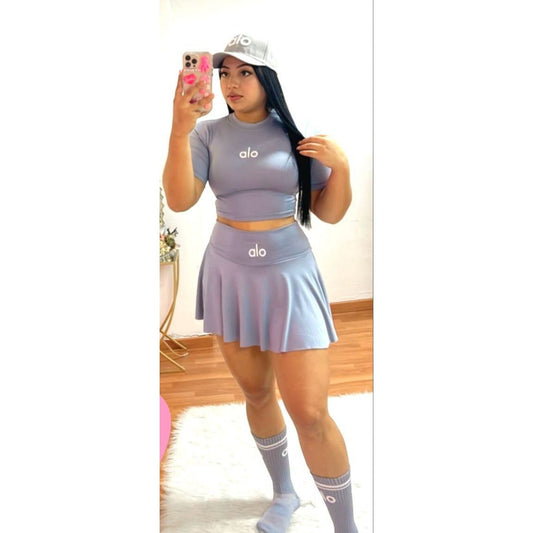 Conjunto de saya alo bordado sirve  S/M