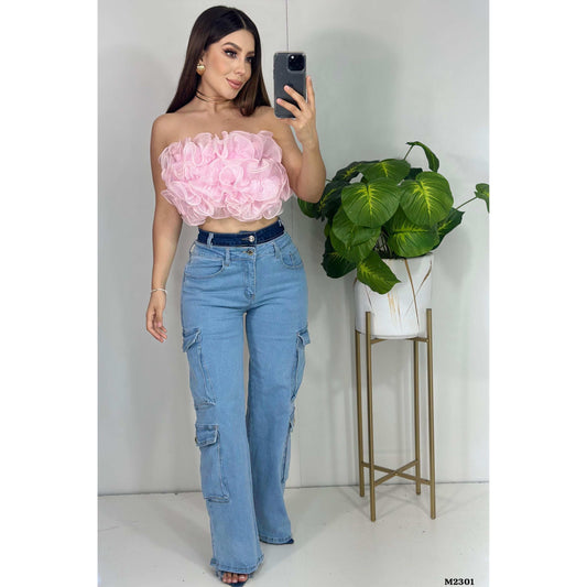 Jeans cargo elastizado