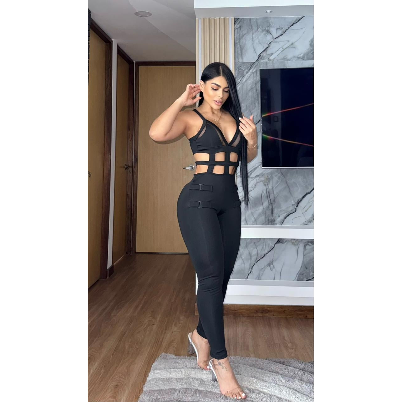 Enterizo tela destellante talla única sirve S