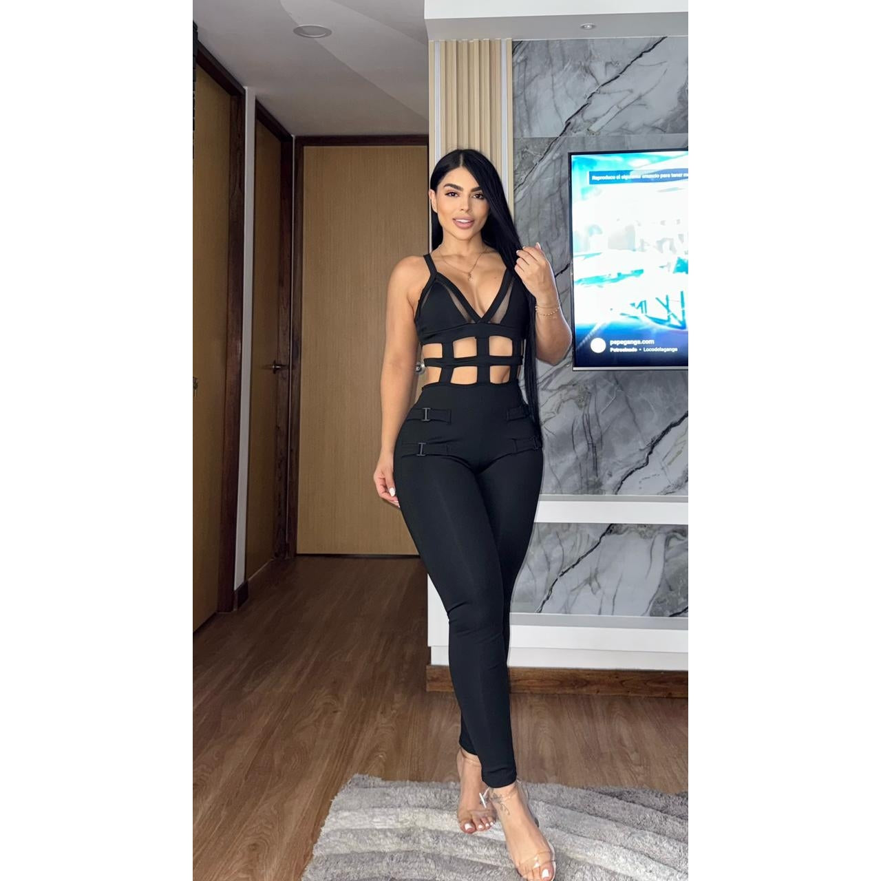 Enterizo tela destellante talla única sirve S