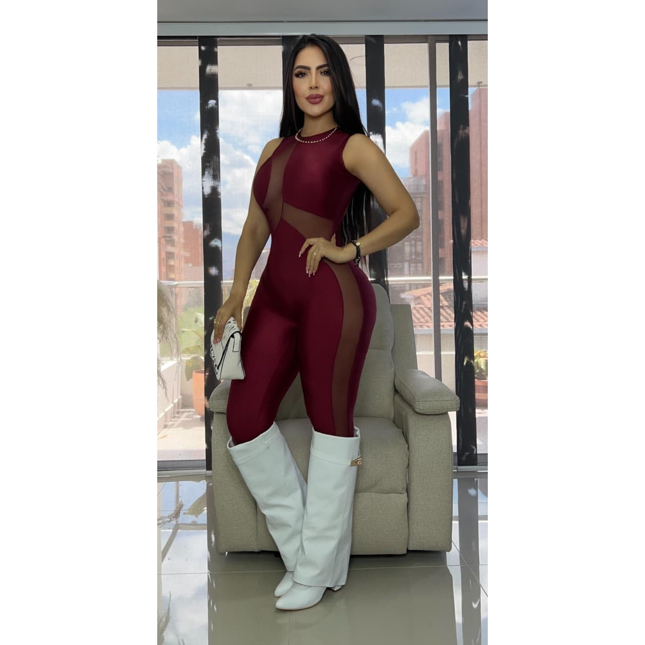 Enterizo tela destellante talla única sirve S/M