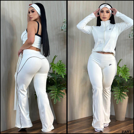 sets trio con cinta  color blanco hueso sirve s/m