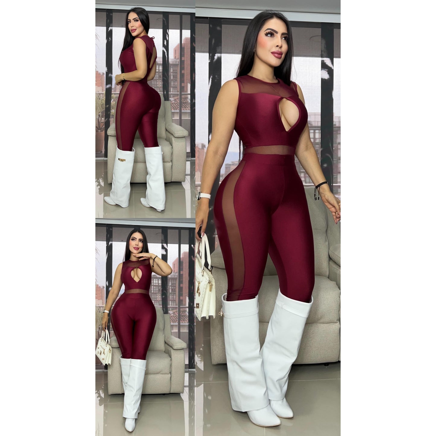 Enterizo tela destellante talla única sirve S/M