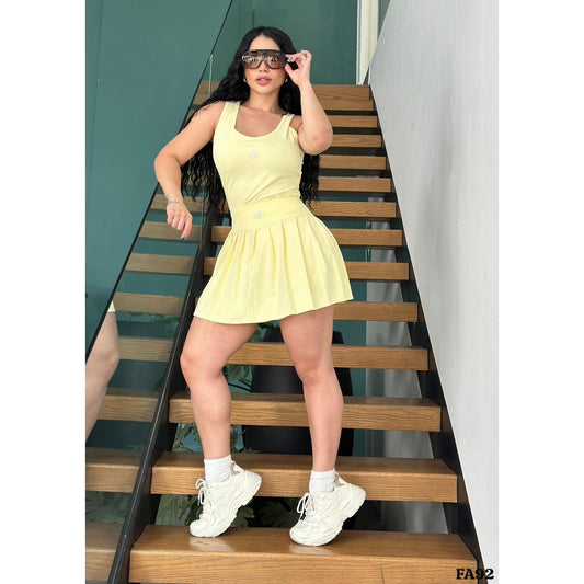 Conjunto saya short  talla única sirve XS y S