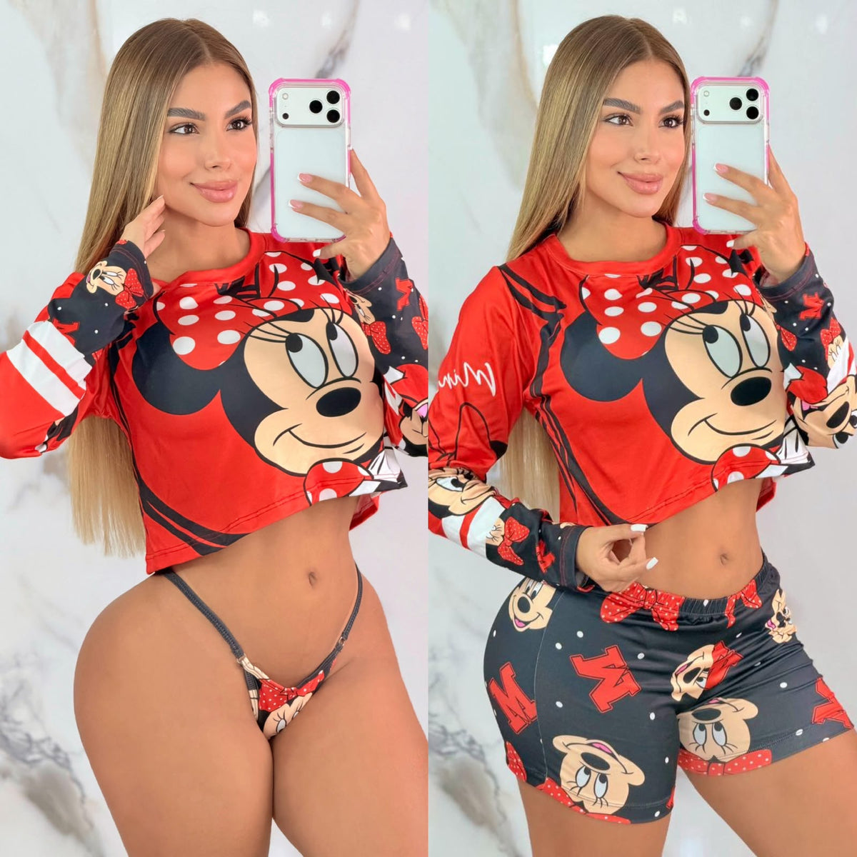 Pijama manga larga con blumer  talla única