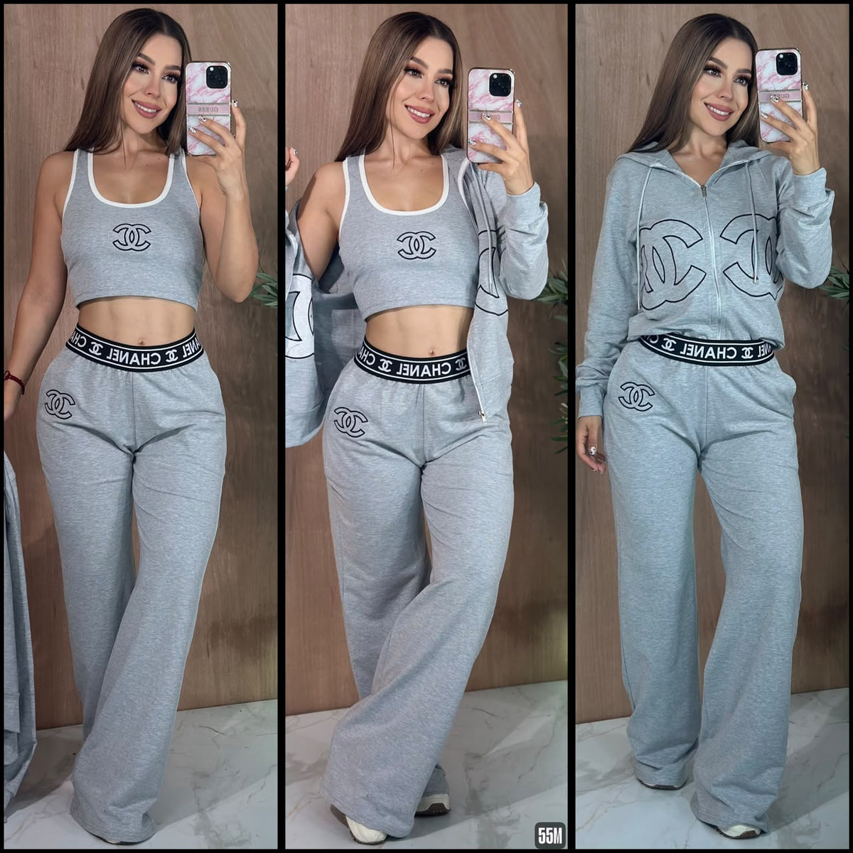 sets trio manga larga talla única sirve S-M-L
