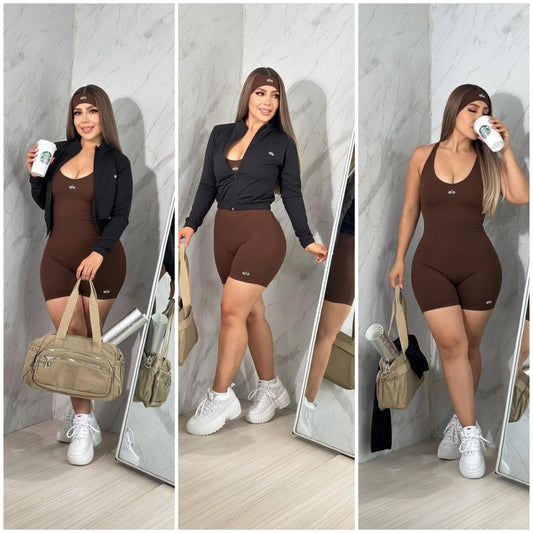 Enterizo con chaqueta y cinta talla única sirve S-M