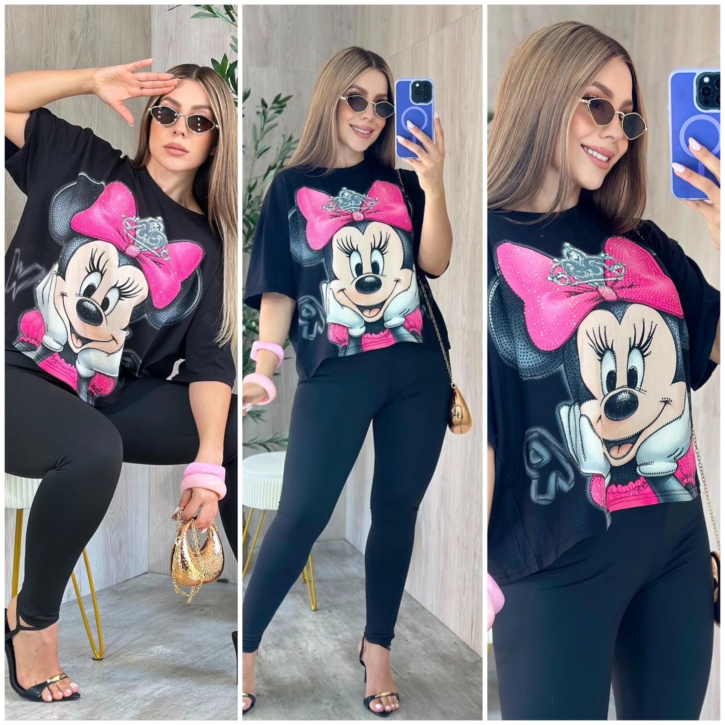 sets de minnie pedrería talla s/m
