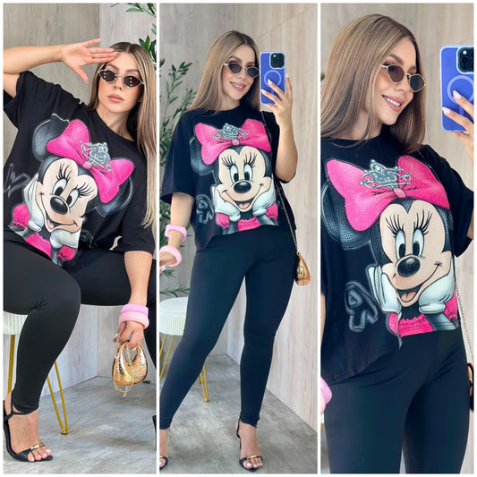 sets de minnie pedrería talla s/m L/xl