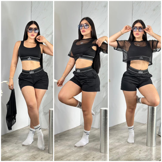 Sets trio con medias talla unica sirve S-M
