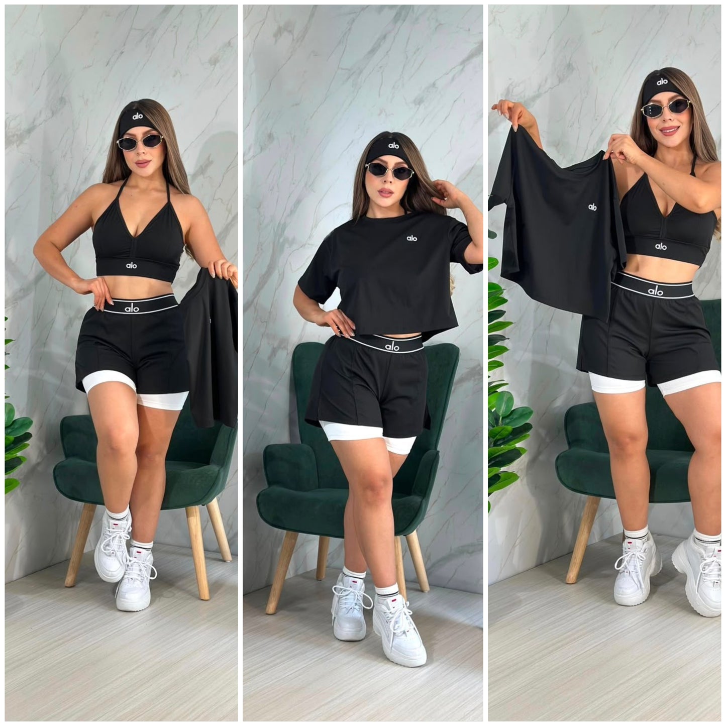 Sets trio con medias y cinta  talla unica sirve S-M