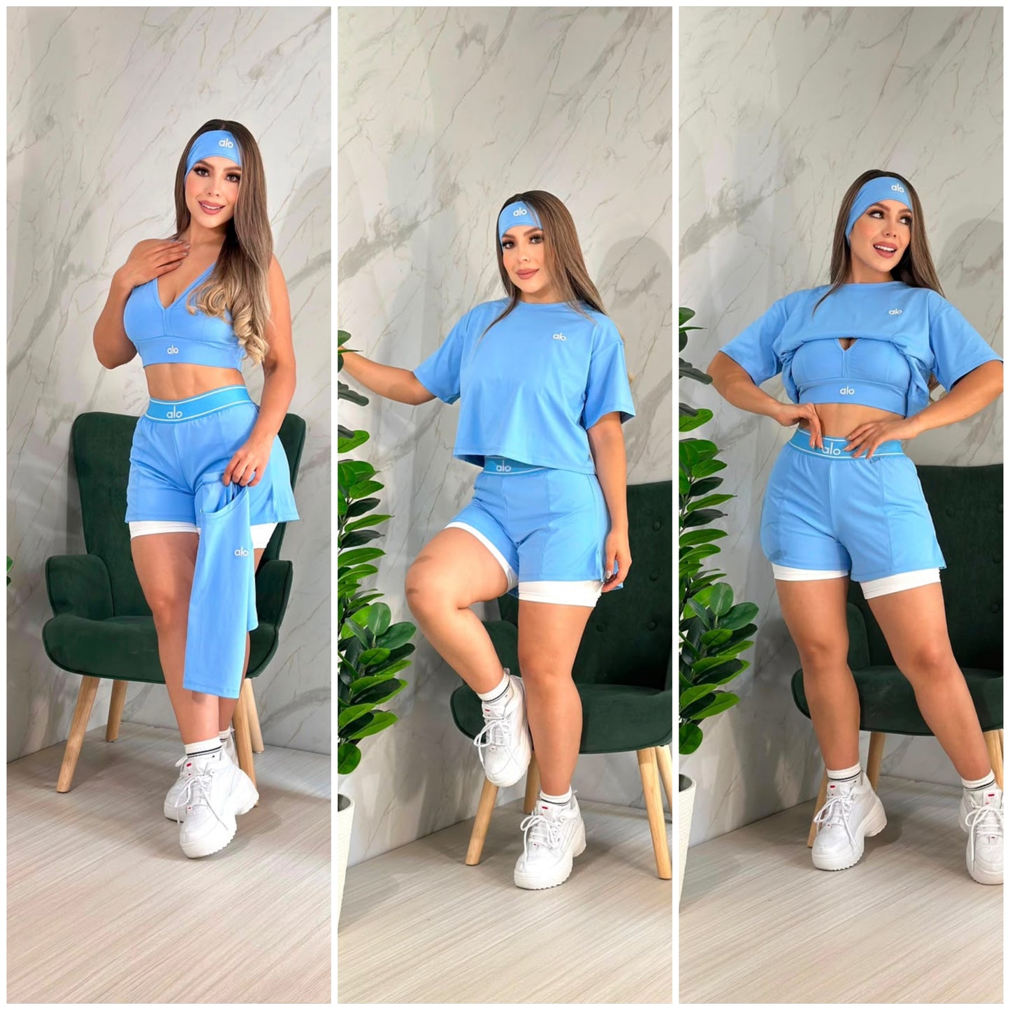 Sets trio con medias y cinta  talla unica sirve S-M