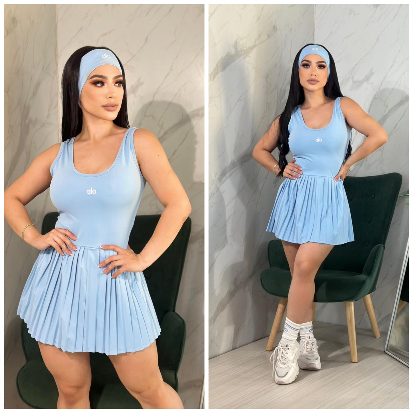 Vestido con cinta y medias  talla unica sirve xs/s/m
