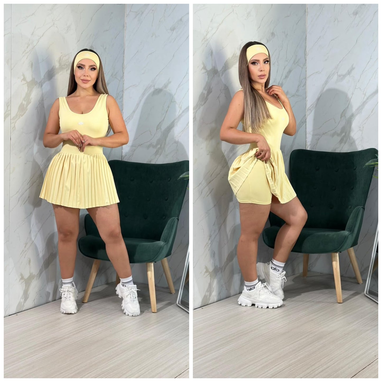 Vestido con cinta y medias  talla unica sirve xs/s/m