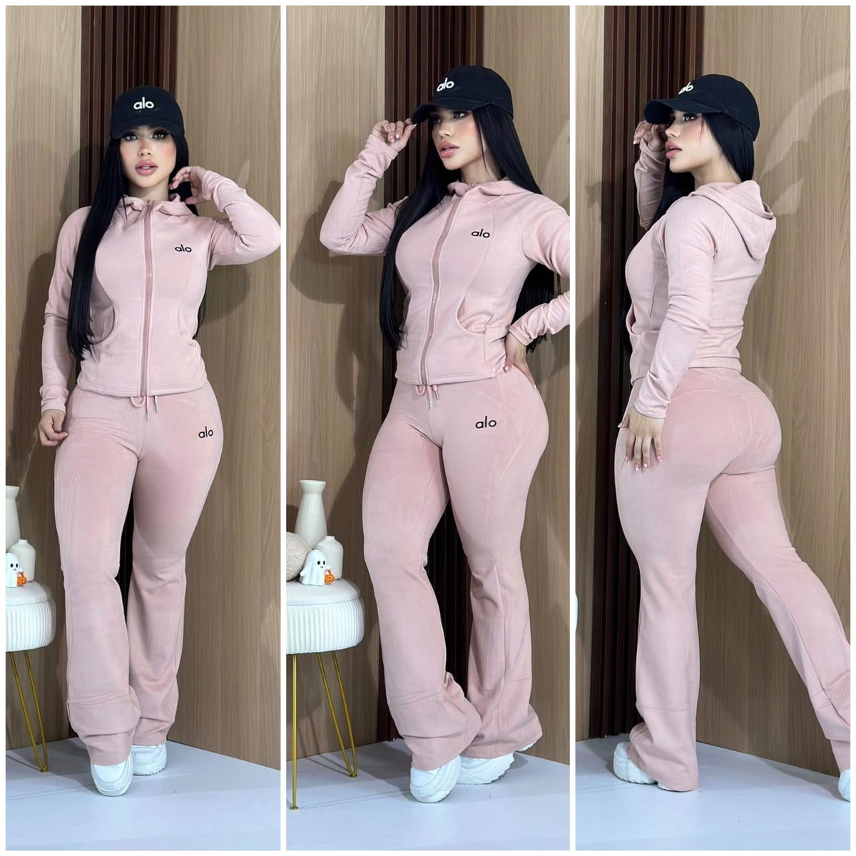 sets peludo con gorro  manga larga talla única sirve S-M